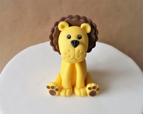 Fondant Lion Cake Topper Lion First Birthday Safari Birthday Etsy