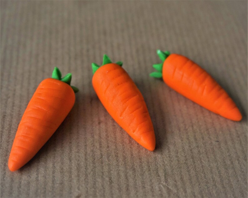 12 Fondant Carrot Cupcake Toppers for Vegetable Cupcakes Etsy