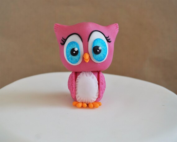 Fondant Owl Cake Topper Owl Figurine Owl First Birthday Etsy