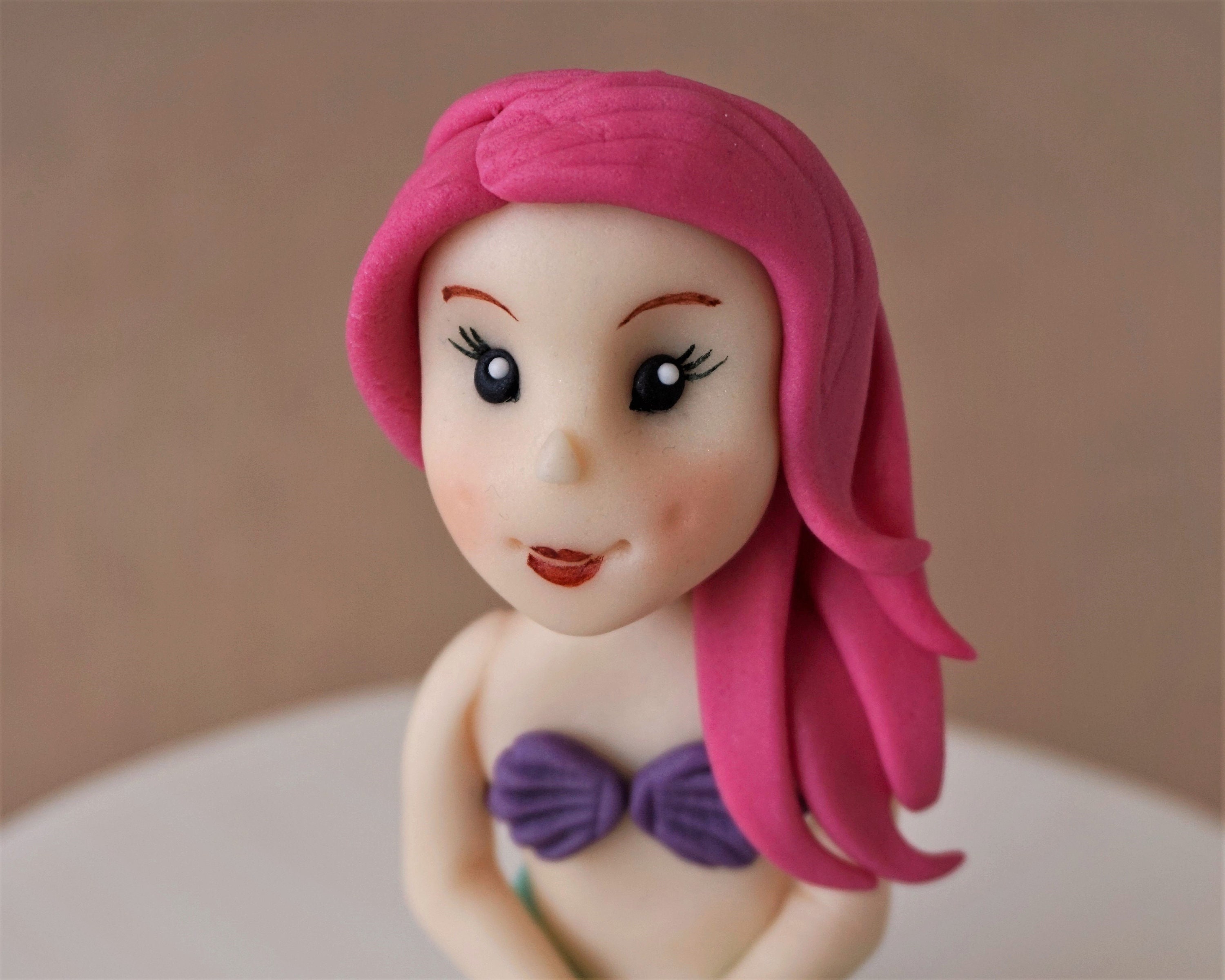 Fondant Mermaid Cake Topper Mermaid Decorations for First Etsy