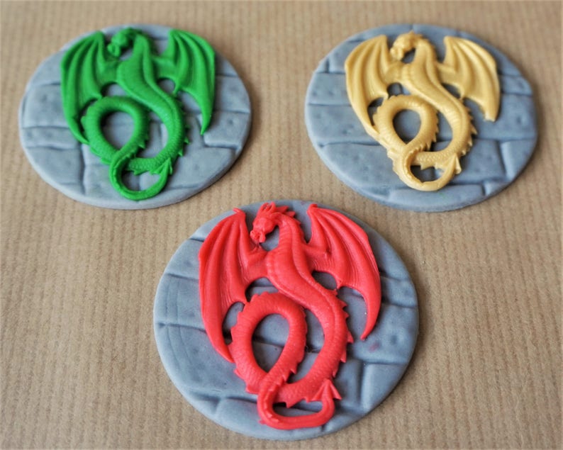 12 Fondant Dragon Cupcake Toppers Dragon Birthday Party Etsy