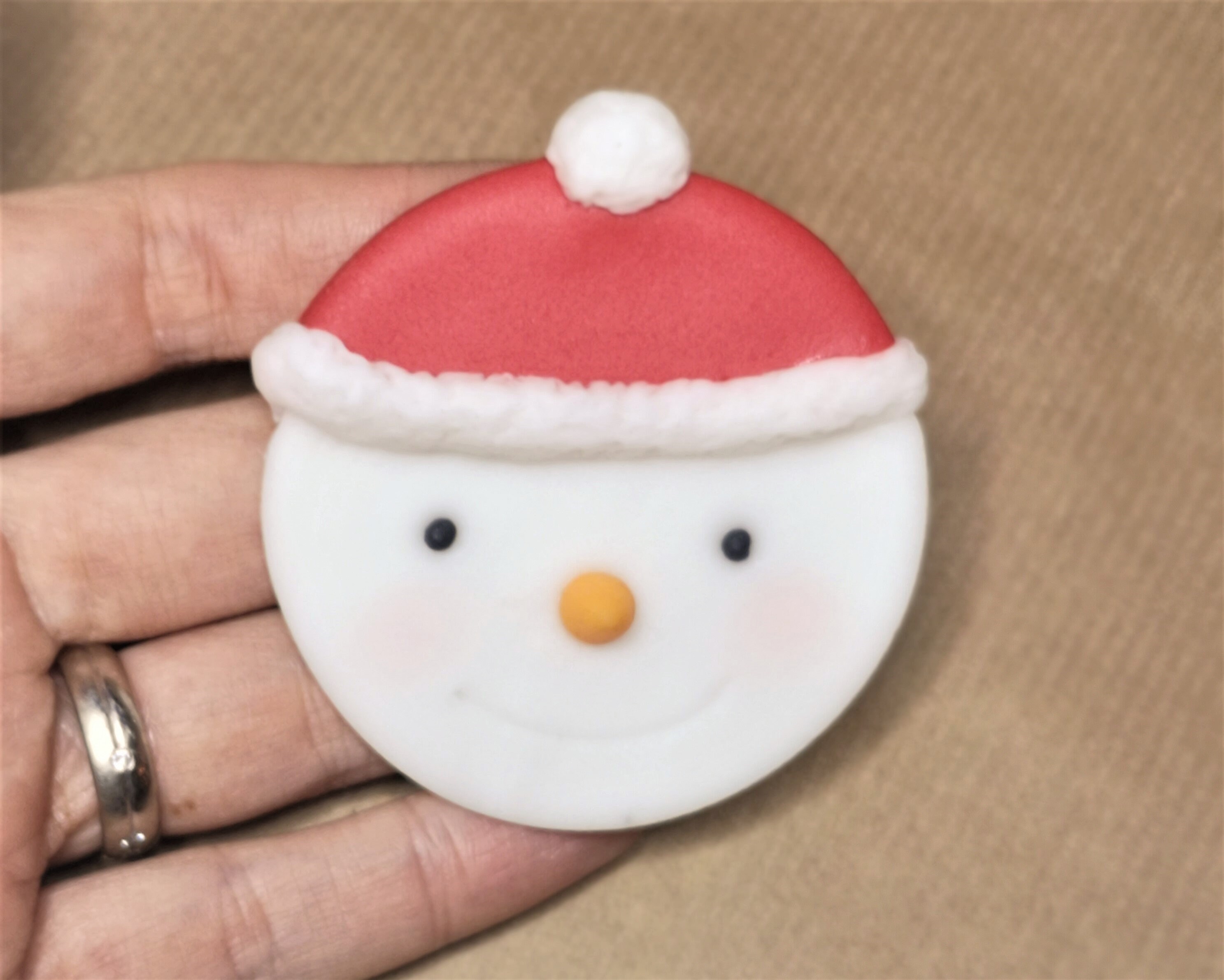 Fondant Snowman Cupcake Topper Snowman Topper Winter Cupcake Etsy 日本