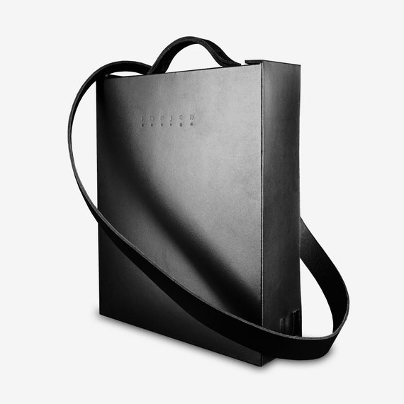 The COOL Black Leather Drink Shoulder Bag Crossbody Bar Bag