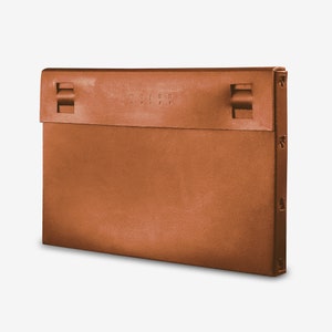 the CENTER - brown leather notebook holder, laptop holder, MacBook holder, IPad holder, tablet holder, dossier, documents folder