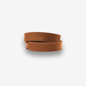 the CUT brown leather bracelet, bangle, wristband, armlet, accessory, arm strap, hinge image 3