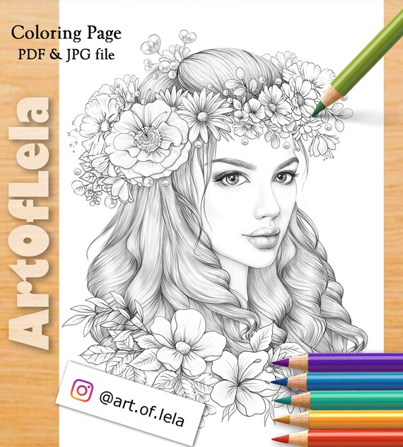 Coloring Page to Download Printable Adult Coloring Pages Etsy