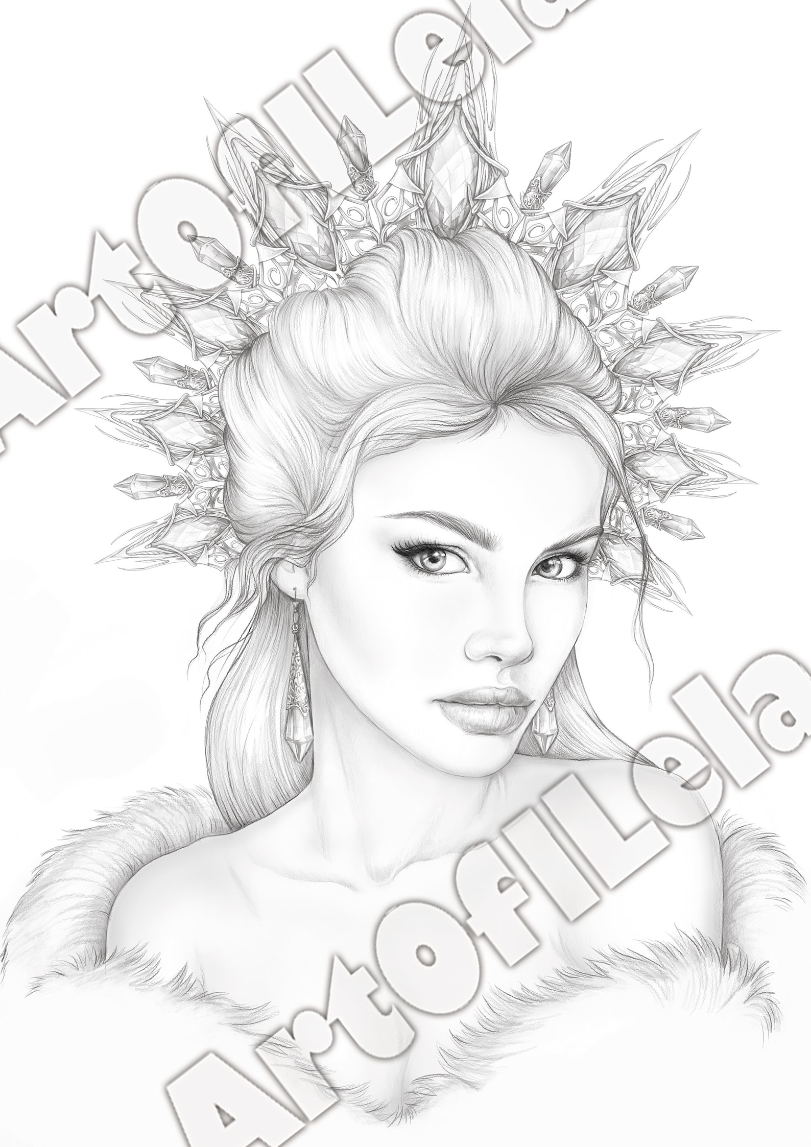 Coloring Page to Download, Printable Adult Coloring Pages, Grayscale ...