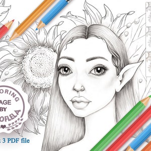 Coloring Page to Download, Printable Adult Coloring Page, Grayscale Illustration. printable 1 gpj & 3 pdf file
