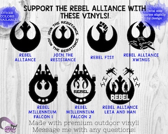 Star Wars Vinyl Decals - Rebel Alliance -  Millennium Falcon