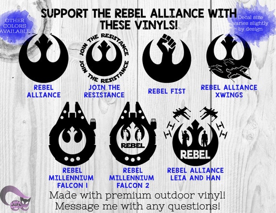 Star Wars Vinyl Decals - Rebel Alliance - Millennium Falcon