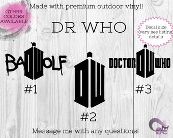 Dr Who TARDIS Bad Wolf Vinyl Decal