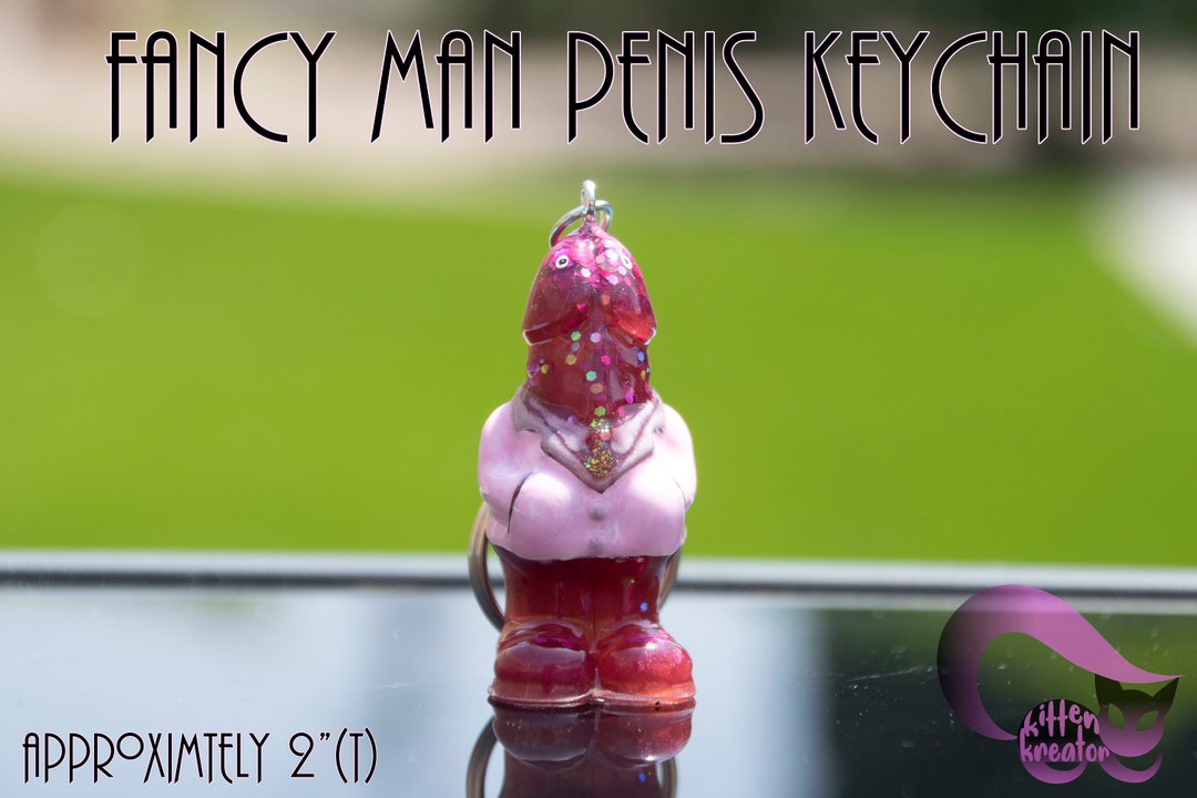 3Pcs Brass Penis Pendant Car Keychain – Funny Chrome Finish Chick Keyring, Unisex