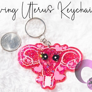 Uterus Glitter Love Keychain