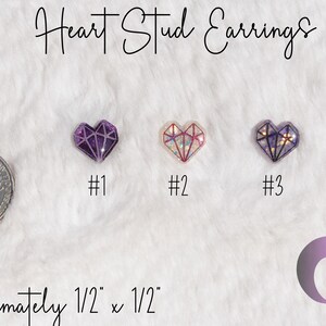 Faceted Heart Glitter Stud Earrings