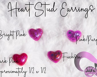 Rounded Heart Stud Earrings