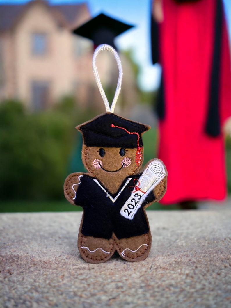 Graduation gingerbread man/lady hanging decoration, tree decoration, Christmas, birthday, graduation, well done, congratulations image 3