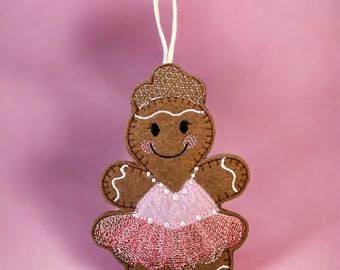 Ballet dancer gingerbread girl hanging decoration, gift, birthday, congratulations, well done.