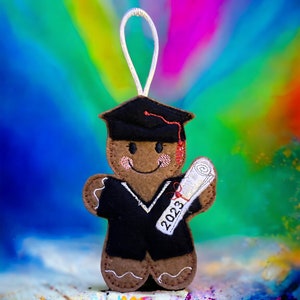 Graduation gingerbread man/lady hanging decoration, tree decoration, Christmas, birthday, graduation, well done, congratulations image 2