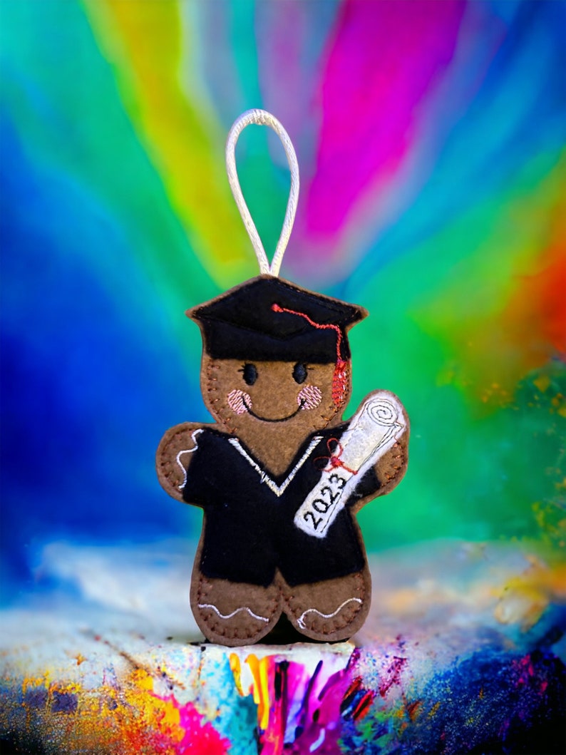 Graduation gingerbread man/lady hanging decoration, tree decoration, Christmas, birthday, graduation, well done, congratulations image 2