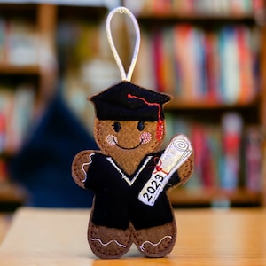 Graduation gingerbread man/lady hanging decoration, tree decoration, Christmas, birthday, graduation, well done, congratulations image 1