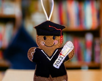 Graduation gingerbread man/lady hanging decoration, tree decoration, Christmas, birthday, graduation, well done, congratulations