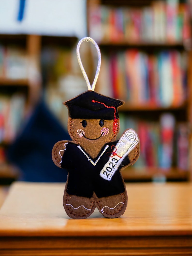 Graduation gingerbread man/lady hanging decoration, tree decoration, Christmas, birthday, graduation, well done, congratulations image 1