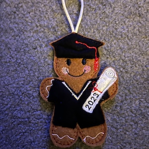 Graduation gingerbread man/lady hanging decoration, tree decoration, Christmas, birthday, graduation, well done, congratulations image 4