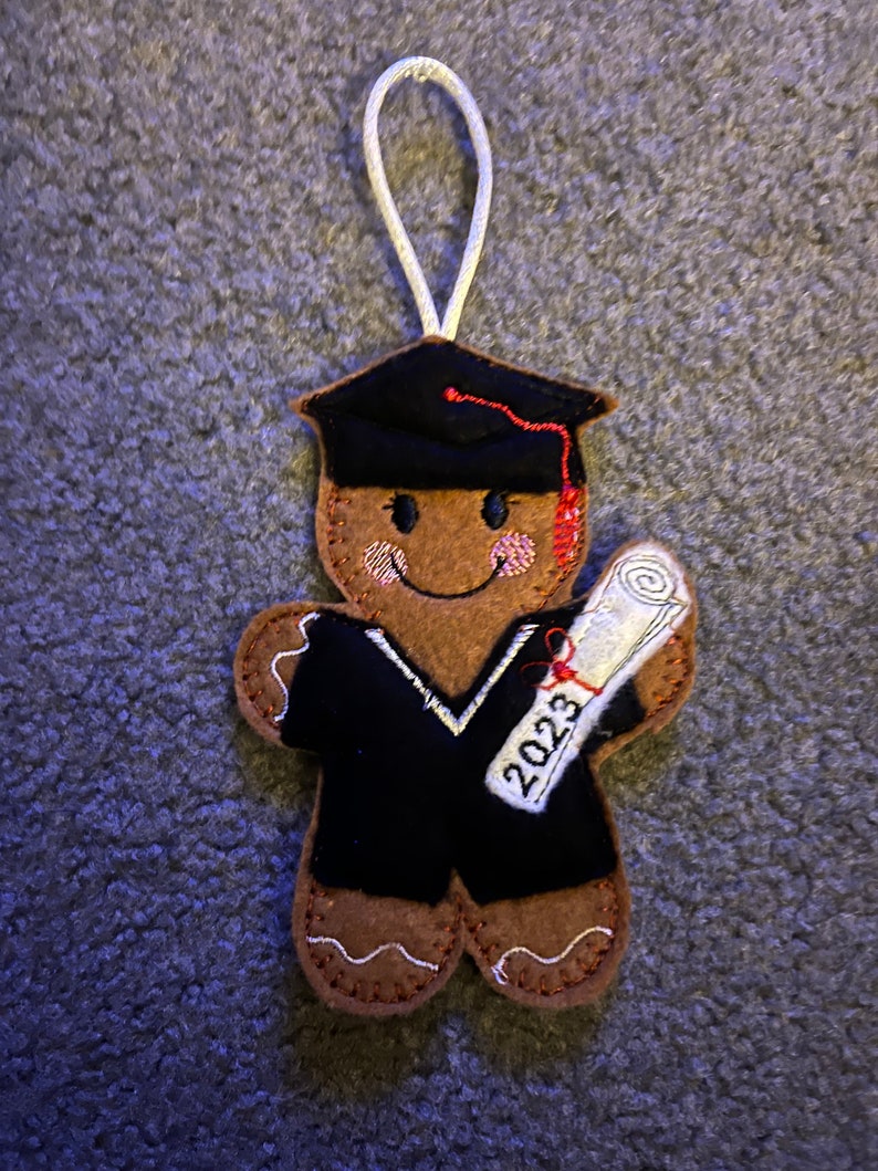 Graduation gingerbread man/lady hanging decoration, tree decoration, Christmas, birthday, graduation, well done, congratulations image 4