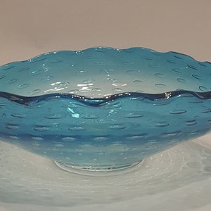 Controlled Bubble Art Glass Dish