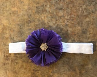 Purple flower baby headband