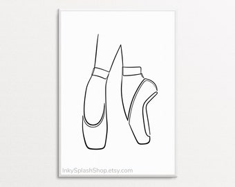Dessin de ballet en une ligne Dessin minimaliste de