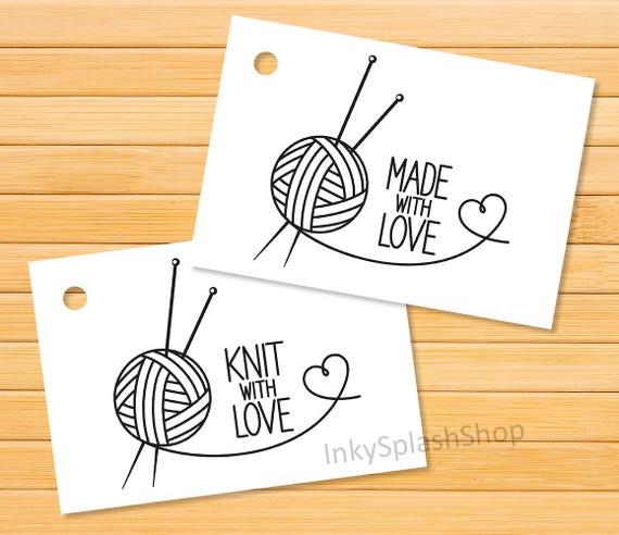 Knit With Love Tags Printable Made With Love Gift Cards Craft Etsy
