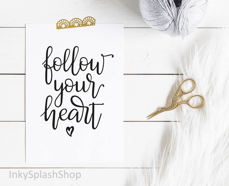 Follow Your Heart Printable Teen Room Poster Kids Dorm Decor | Etsy