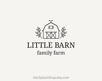 Barn Logo - personalisiertes Hand gezeichnetes Blumen Logo-Design für Farm Business
