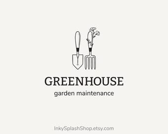 Garden Werkzeuge Logo - Personalisiertes Blumenlogo für Gartengeschäft & Club, Blumenfarm, Florist