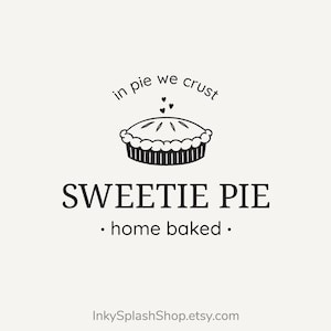 Logotipo de tarta casera con corazones: diseño de logotipo personalizado dibujado a mano para negocios de repostería.