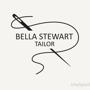 Sewing Premade logo Needle and thread Customized logo for tailor, seamstress, clothes designer Embroidery, patchwork, quilting business logo