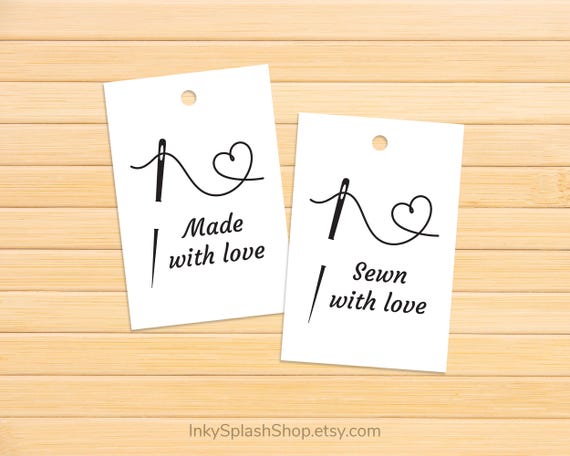 Sewn / Made with Love Printable Tags for Handmade Items