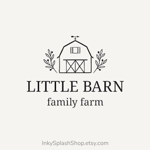 Barn floral logo Customized Premade logo for family farm, locally grown food, farmers market, wedding venue, flower shop Hand drawn logo