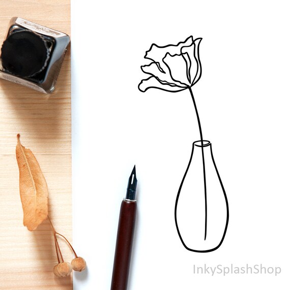 Minimaliste Fleur Imprimer Un Dessin Floral Simple Vase Mural Art Abstrait Botanique Affiche Féminine Chambre Modern Living Mur Chambre