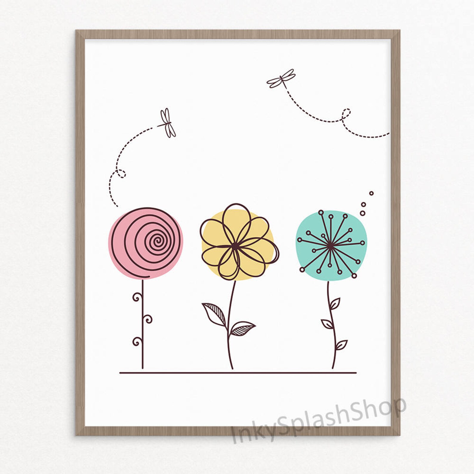 Girl Room Decor Baby Girl Nursery Flowers Wall Art Printable Etsy