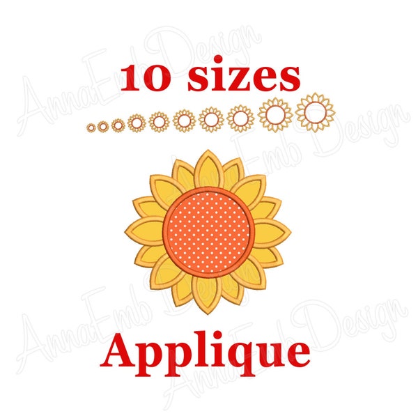 Sunflower applique embroidery design. Sunflower mini. Flower applique. Machine embroidery. Sunflower design. Sunflower embroidery