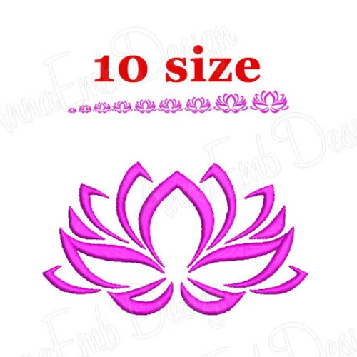 Lotus Flower Embroidery Design. Machine Embroidery Design. Etsy