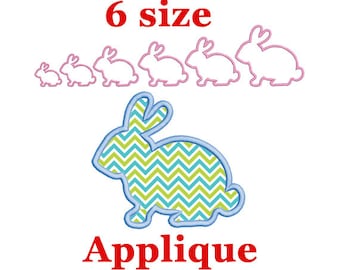 Bunny Applique Embroidery Design. Silhouette Easter Rabbit. Easter Embroidery Design. Easter Bunny Embroidery Design. Rabbit Embroidery.