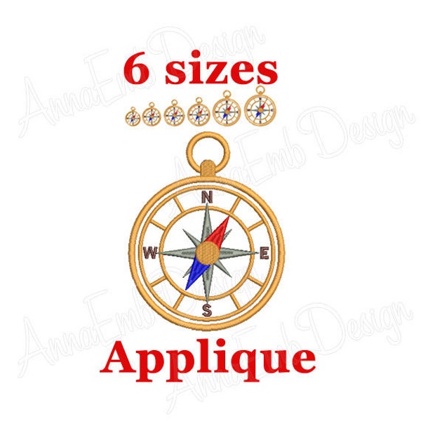 Compass Applique Embroidery design. Nautical Compass. Compass Symbol. Mini Compass Embroidery design. Machine embroidery design.