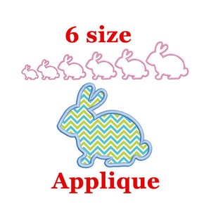 Bunny Applique Embroidery Design. Silhouette Easter Rabbit. Easter Embroidery Design. Easter Bunny Embroidery Design. Rabbit Embroidery.