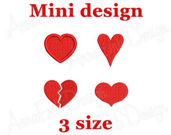 Heart Embroidery design. Mini heart Embroidery. Love. Heart shapes. Valentines day. Machine Embroidery Design. Embroidery design Heart