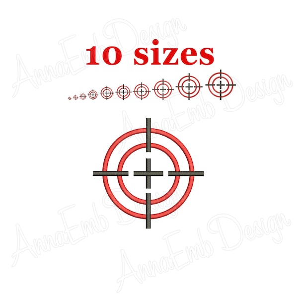 Target Embroidery design. Target Silhouette. Target mini Embroidery. Machine Embroidery Design. Aim Embroidery design. Filled stitch.
