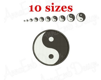 Yin Yang Machine Embroidery Design, Silhouette (Instant Download)