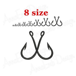 Fishing Hooks Embroidery Design. Fish Hook mini Embroidery. Fishing Embroidery Design. Machine Embroidery Design.